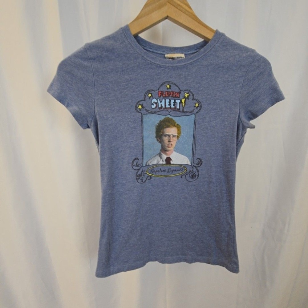 Mighty Fine Shirt Womens Large Blue Napoleon Dynamite Flippin Sweet Tee Top